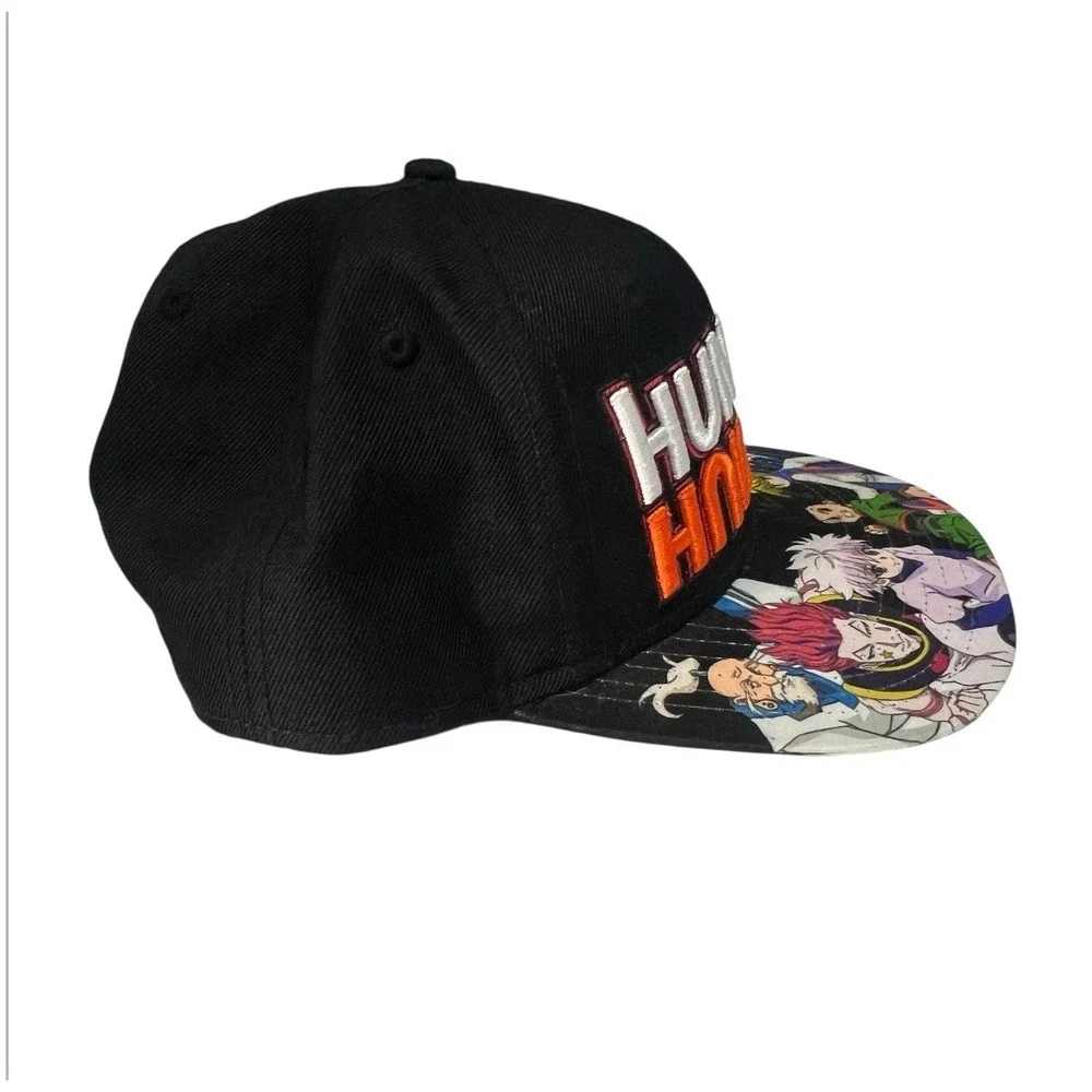 Hunter‎ x Hunter Logo Gon & Killua Flat Bill Snapback Hat Cap Black Embroidered